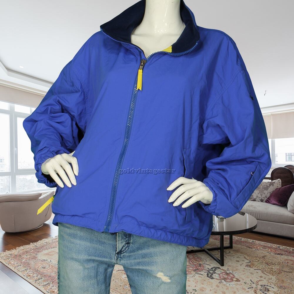 Women's Vintage Eddie Bauer Blue Fleece Lined USA Made Blue Winter Jacket M